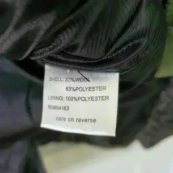 Size 8 Calvin Klein Gray Leopard Cheetah Print Button Wool Wrap Coat With Belt - Picture 6 of 6